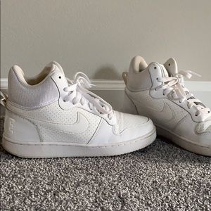 Nike white high top Air-force Ones